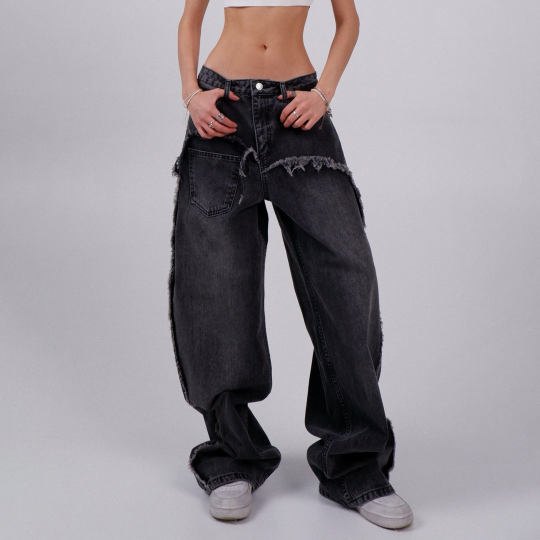 Damernas vida jeans med trendiga fransdetaljer Mirla-Eva Jonsson