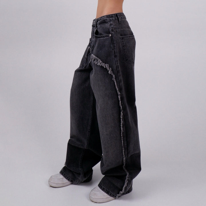 Damernas vida jeans med trendiga fransdetaljer Mirla-Eva Jonsson