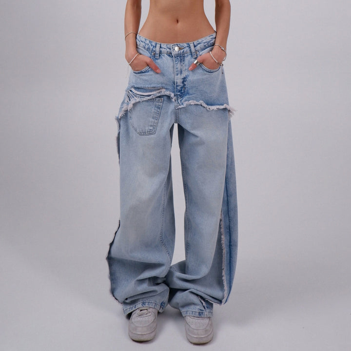 Damernas vida jeans med trendiga fransdetaljer Mirla-Eva Jonsson