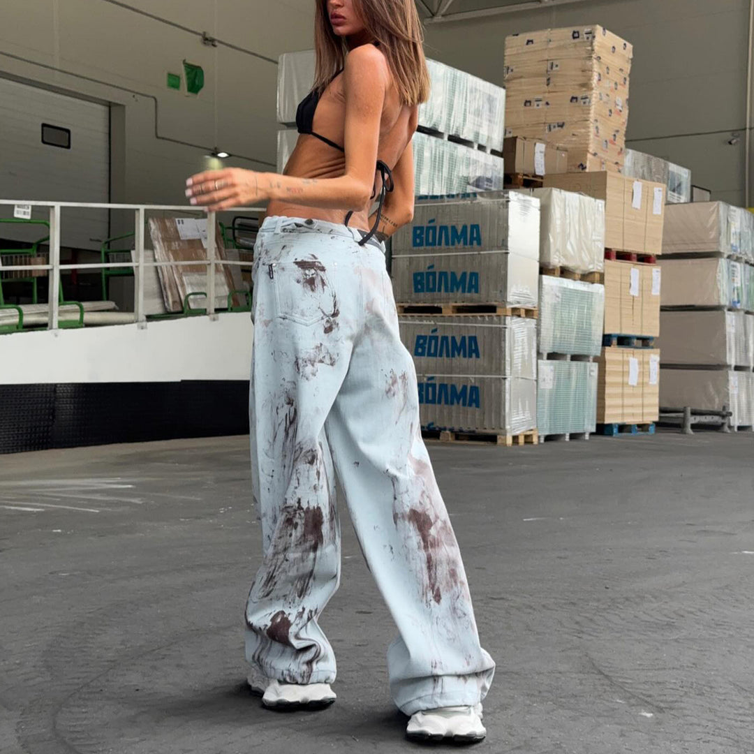 Damernas vida jeans med unik tvätt och avslappnad skärning Mirla-Eva Jonsson