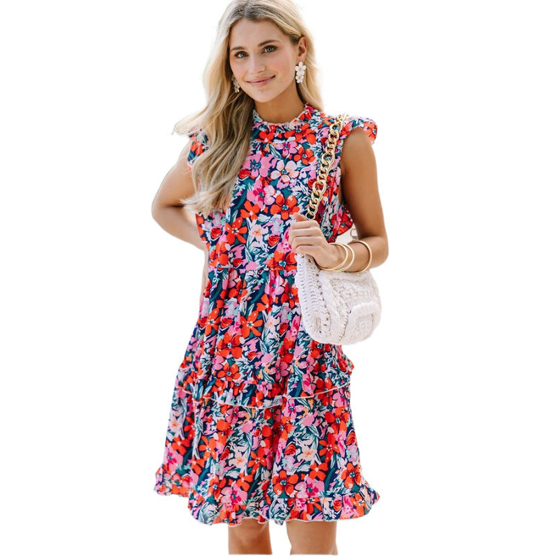 Damernas volangtröja floral midi klänning Eva Jonsson-Eva Jonsson
