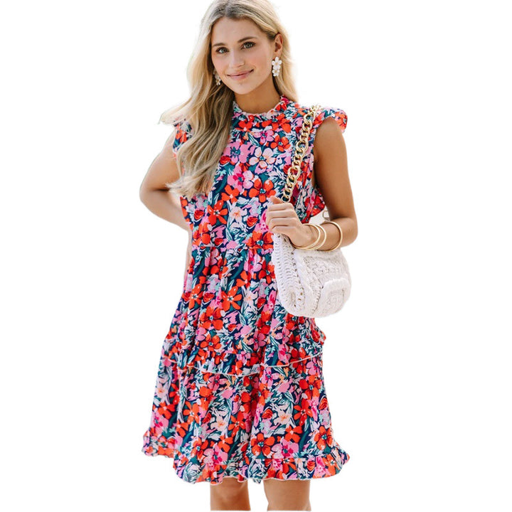 Damernas volangtröja floral midi klänning Eva Jonsson-Eva Jonsson