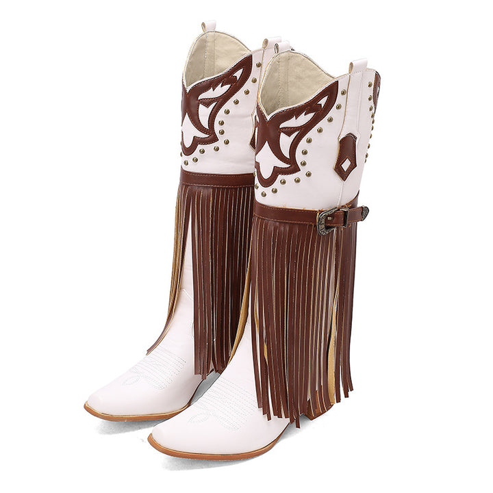 Damernas westernstövlar i vintage-stil med fransar Mirla-Eva Jonsson