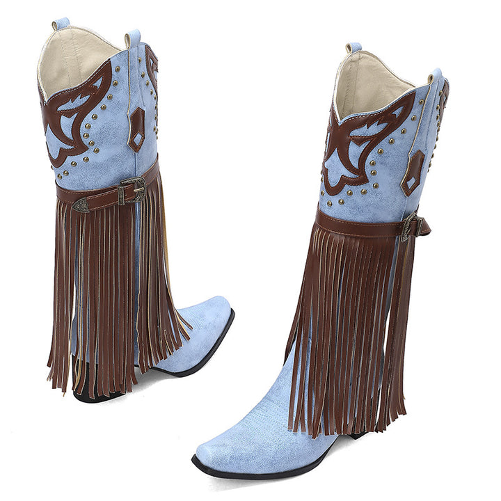 Damernas westernstövlar i vintage-stil med fransar Mirla-Eva Jonsson