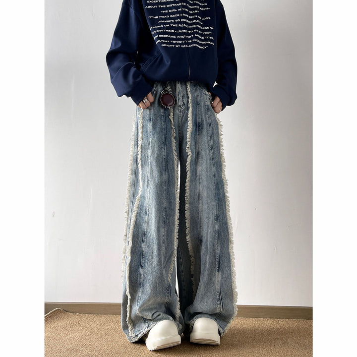 Damerns Lätta Vida Jeans med Fransar-design Mirla-Eva Jonsson