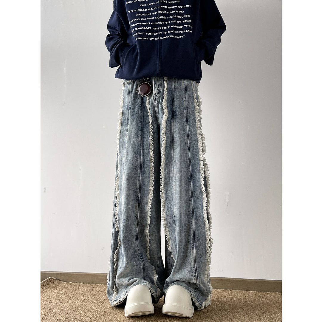 Damerns Lätta Vida Jeans med Fransar-design Mirla-Eva Jonsson