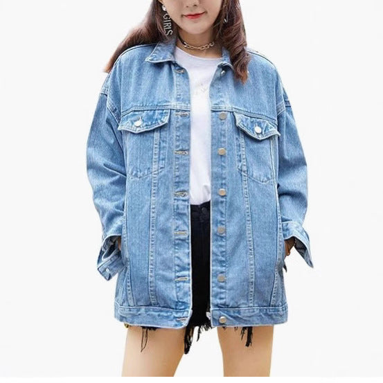 Damers Oversized Denimjacka med Dekorativa Tryckknappar Mirla-Eva Jonsson