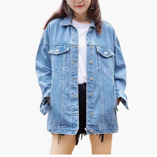 Damers Oversized Denimjacka med Dekorativa Tryckknappar Mirla-Eva Jonsson