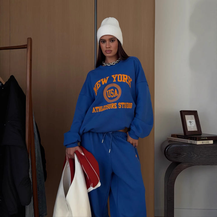 Damers Oversized Sweatshirt och Fritidsbyxor Set Mirla-Eva Jonsson