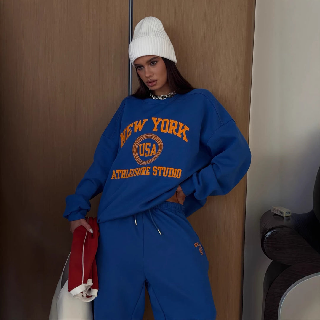 Damers Oversized Sweatshirt och Fritidsbyxor Set Mirla-Eva Jonsson
