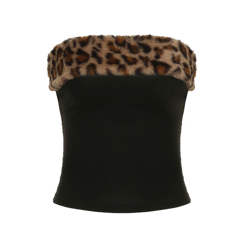 Damers mode bustier med konstpälskrage Mirla-Eva Jonsson