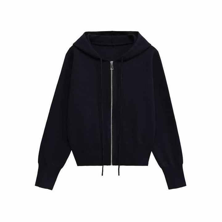Damers moderiktiga hoodie med dragkedja och elastiska muddar Eva Jonsson-Eva Jonsson