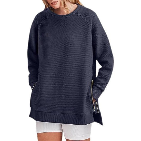 Damers modernt sweatshirt med sidodragkedjor Mirla-Eva Jonsson