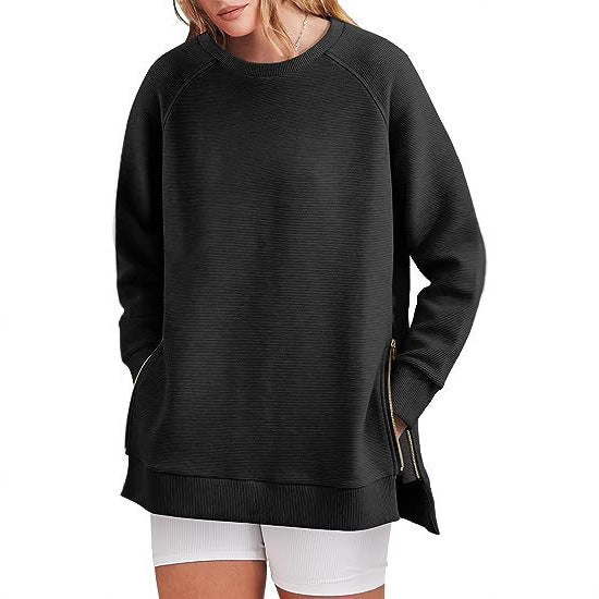 Damers modernt sweatshirt med sidodragkedjor Mirla-Eva Jonsson