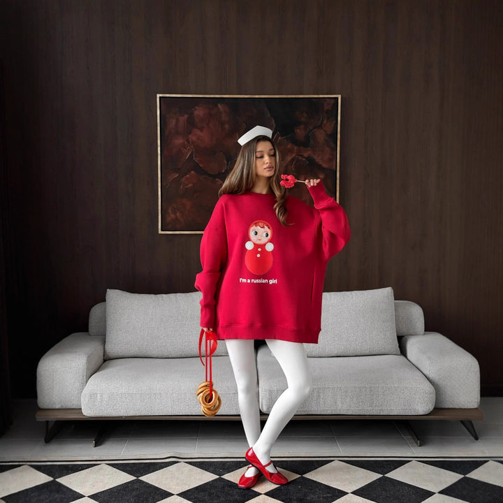 Damers oversize sweatshirt med originaltryck och bekväm passform Mirla-Eva Jonsson