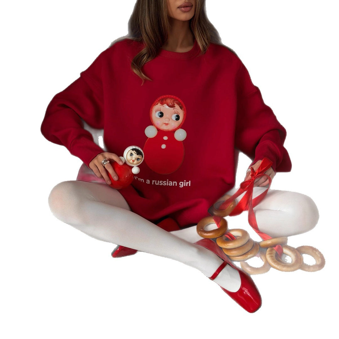 Damers oversize sweatshirt med originaltryck och bekväm passform Mirla-Eva Jonsson