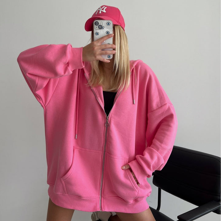 Damers oversized hoodiejacka med dragkedja Mirla-Eva Jonsson