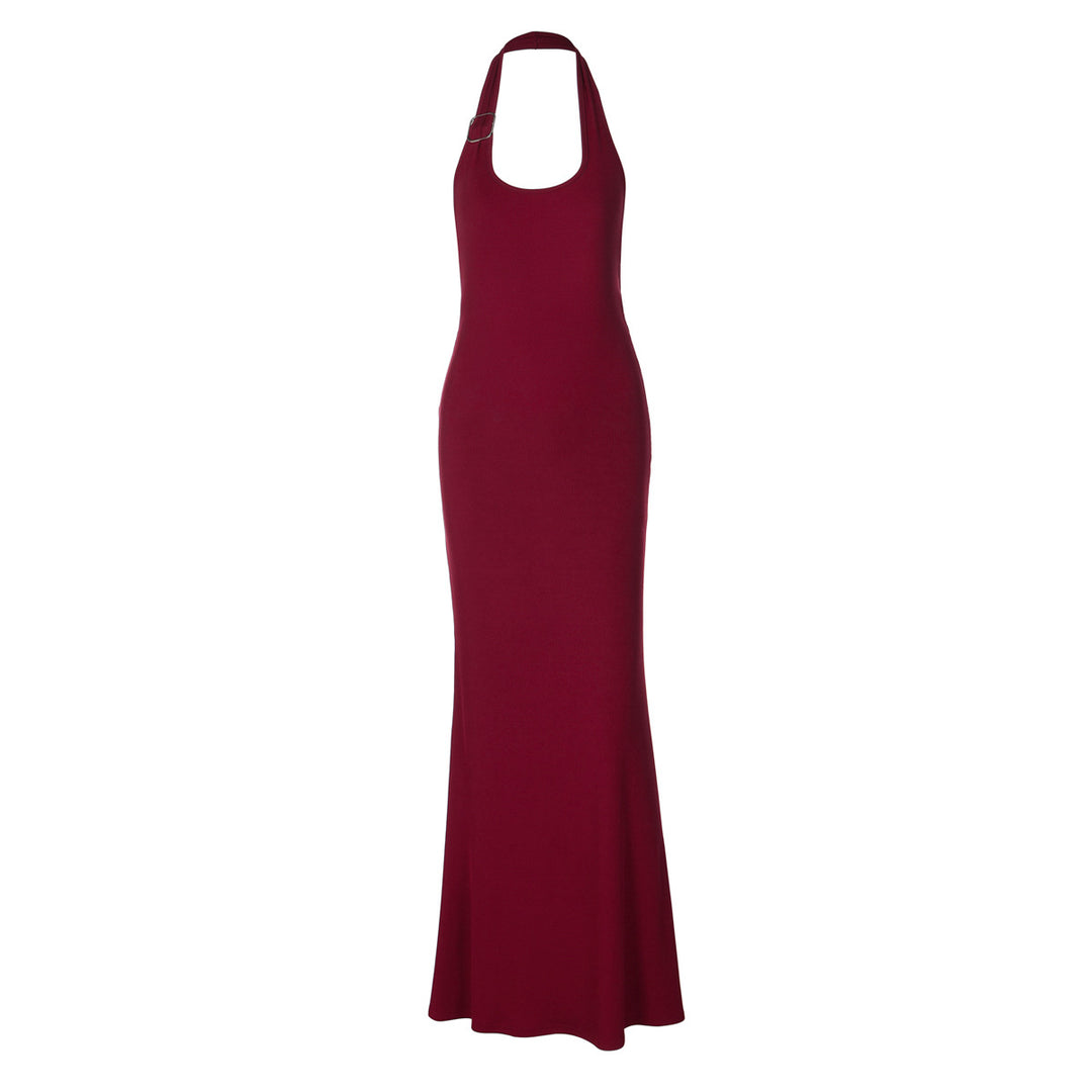 Dames Elegant Maxikleid mit Halterneck und figurbetonter Design Mirla-Eva Jonsson