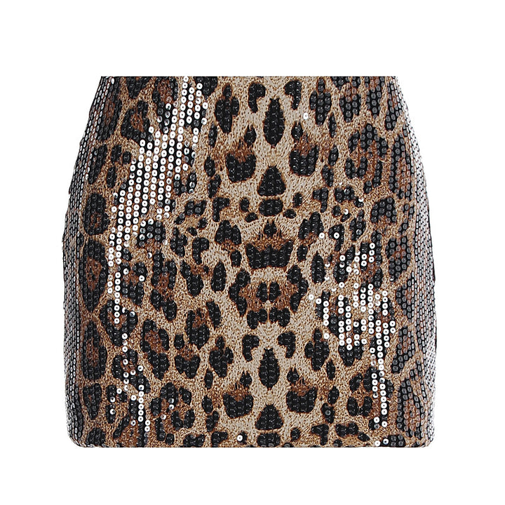 Dames Glitterende Minirok met Luipaardprint en Paillettenafwerking Mirla-Eva Jonsson