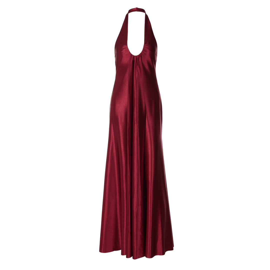 Dames Maxi jurk met elegante halternekkleding en vloeiende snit Mirla-Eva Jonsson