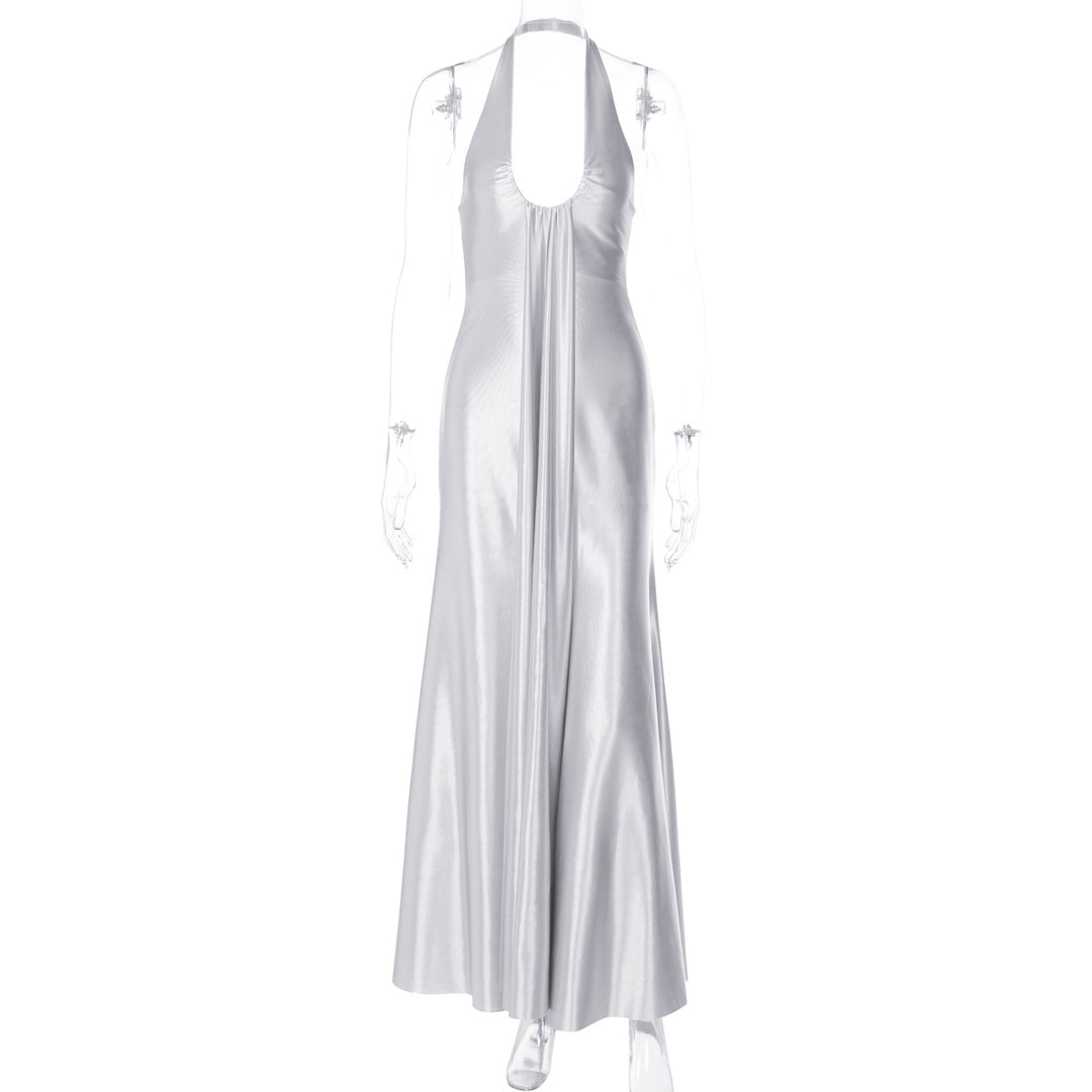 Dames Maxi jurk met elegante halternekkleding en vloeiende snit Mirla-Eva Jonsson