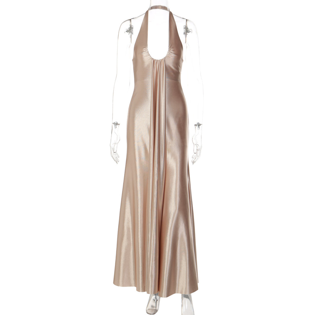 Dames Maxi jurk met elegante halternekkleding en vloeiende snit Mirla-Eva Jonsson