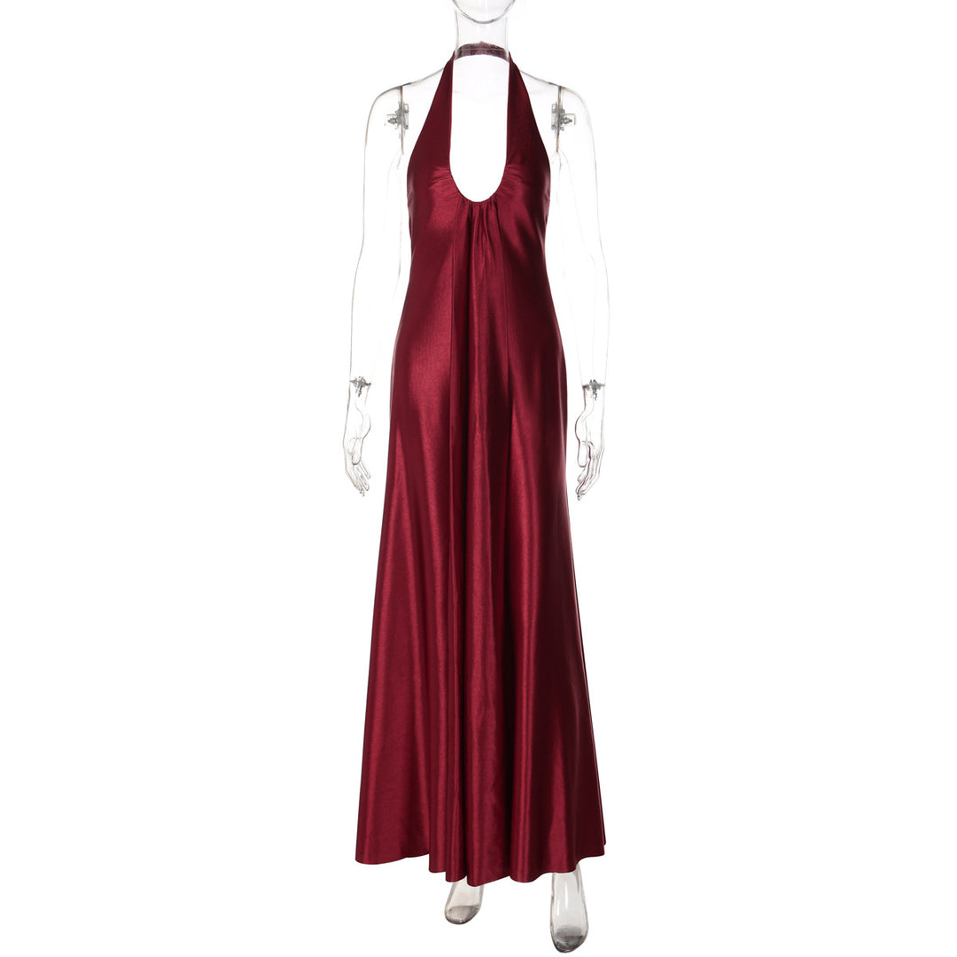 Dames Maxi jurk met elegante halternekkleding en vloeiende snit Mirla-Eva Jonsson