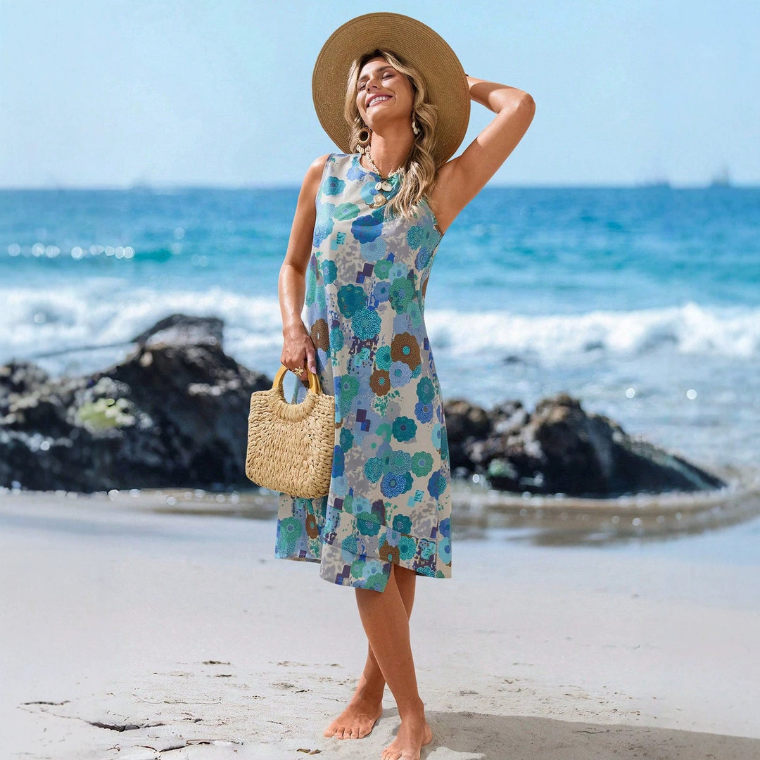 Dames Sommerligt Strandkjole med blomstermønster og løs pasform Mirla-Eva Jonsson
