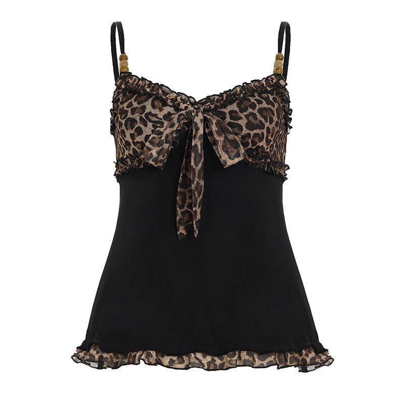 Dames Speels Leopardenoberteil met vrouwelijke Ruffle-details Mirla-Eva Jonsson