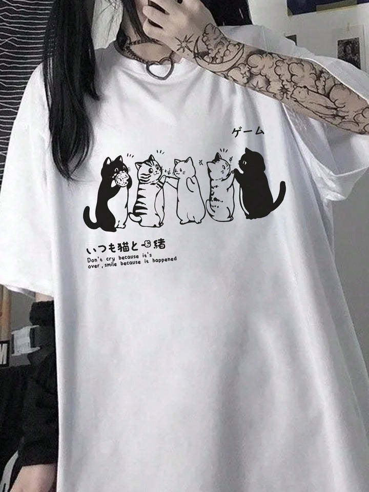 Dames T-shirt met artistieke schedelmotief en casual snit Mirla-Eva Jonsson