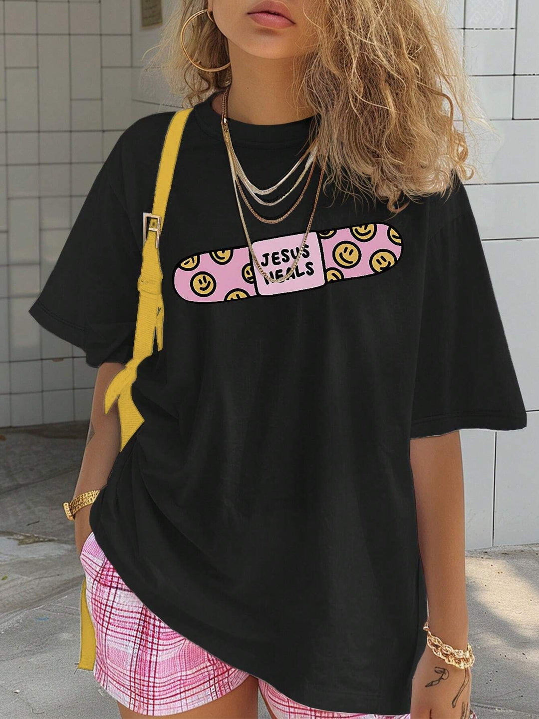 Dames T-shirt met artistieke schedelmotief en casual snit Mirla-Eva Jonsson