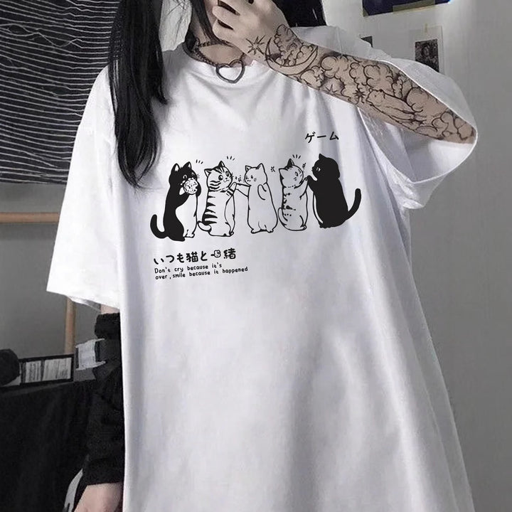 Dames T-shirt met artistieke schedelmotief en casual snit Mirla-Eva Jonsson