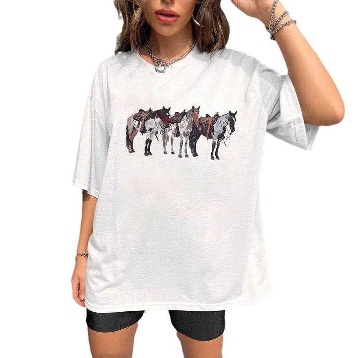 Dames T-shirt met artistieke schedelmotief en casual snit Mirla-Eva Jonsson