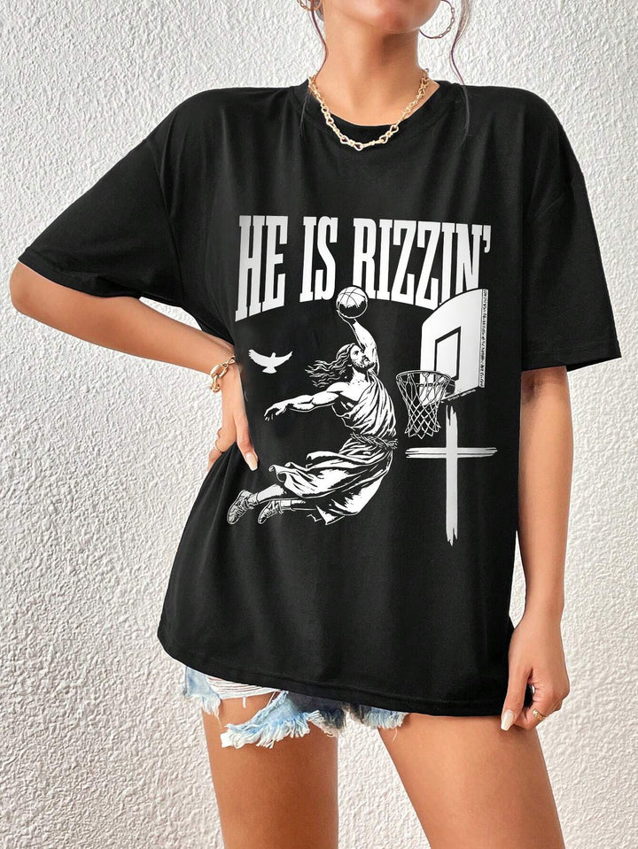 Dames T-shirt met artistieke schedelmotief en casual snit Mirla-Eva Jonsson