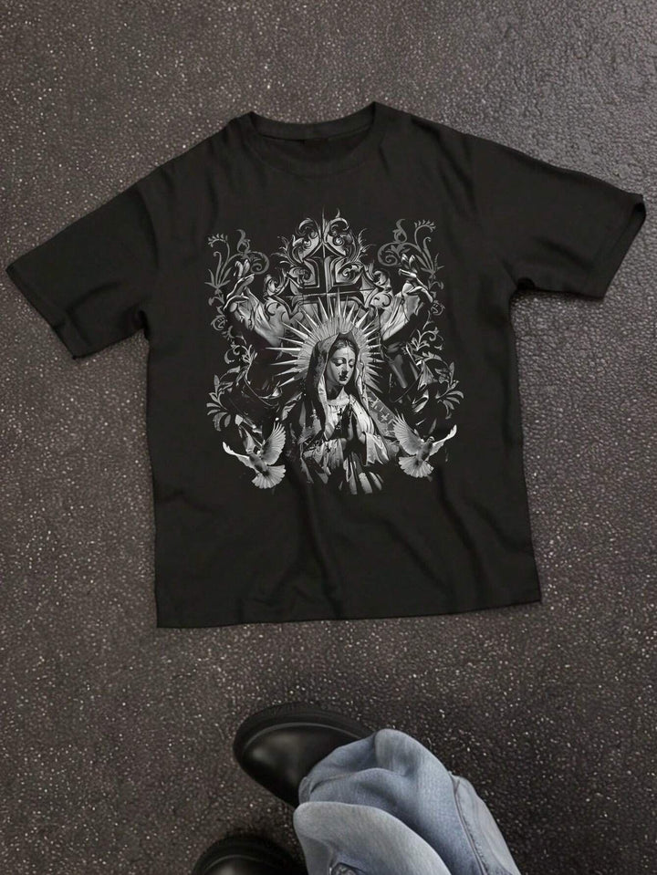 Dames T-shirt met artistieke schedelmotief en casual snit Mirla-Eva Jonsson