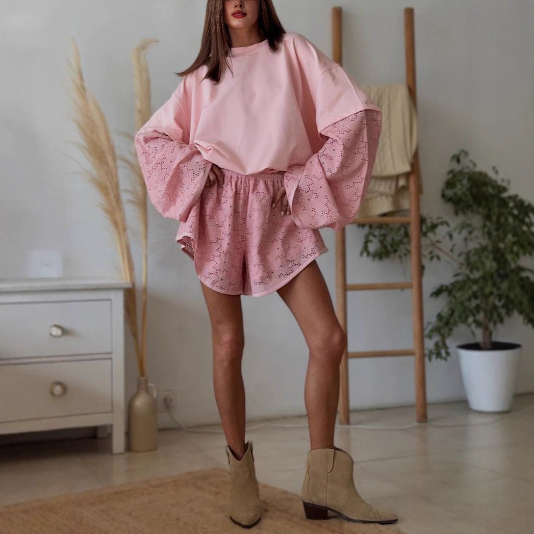 Dames casual set met gelaagd top en shorts Mirla-Eva Jonsson
