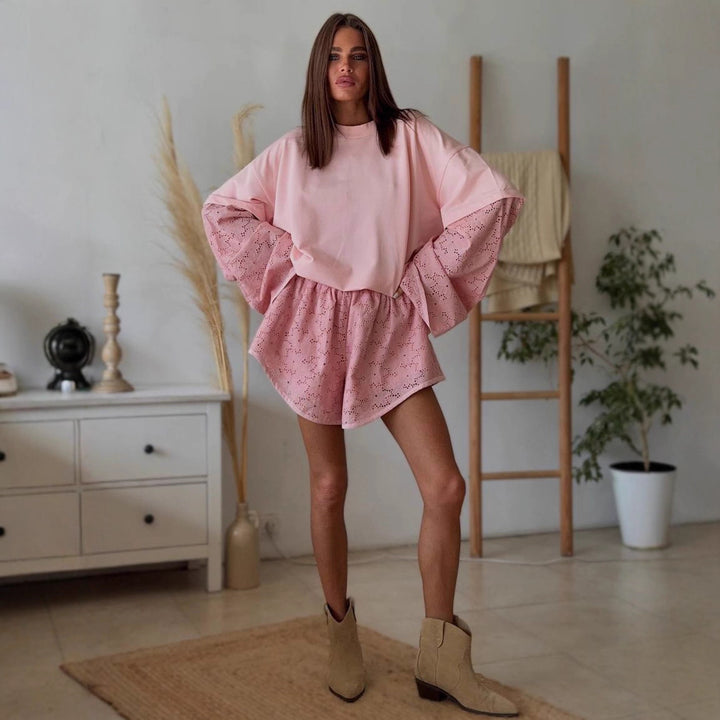 Dames casual set met gelaagd top en shorts Mirla-Eva Jonsson
