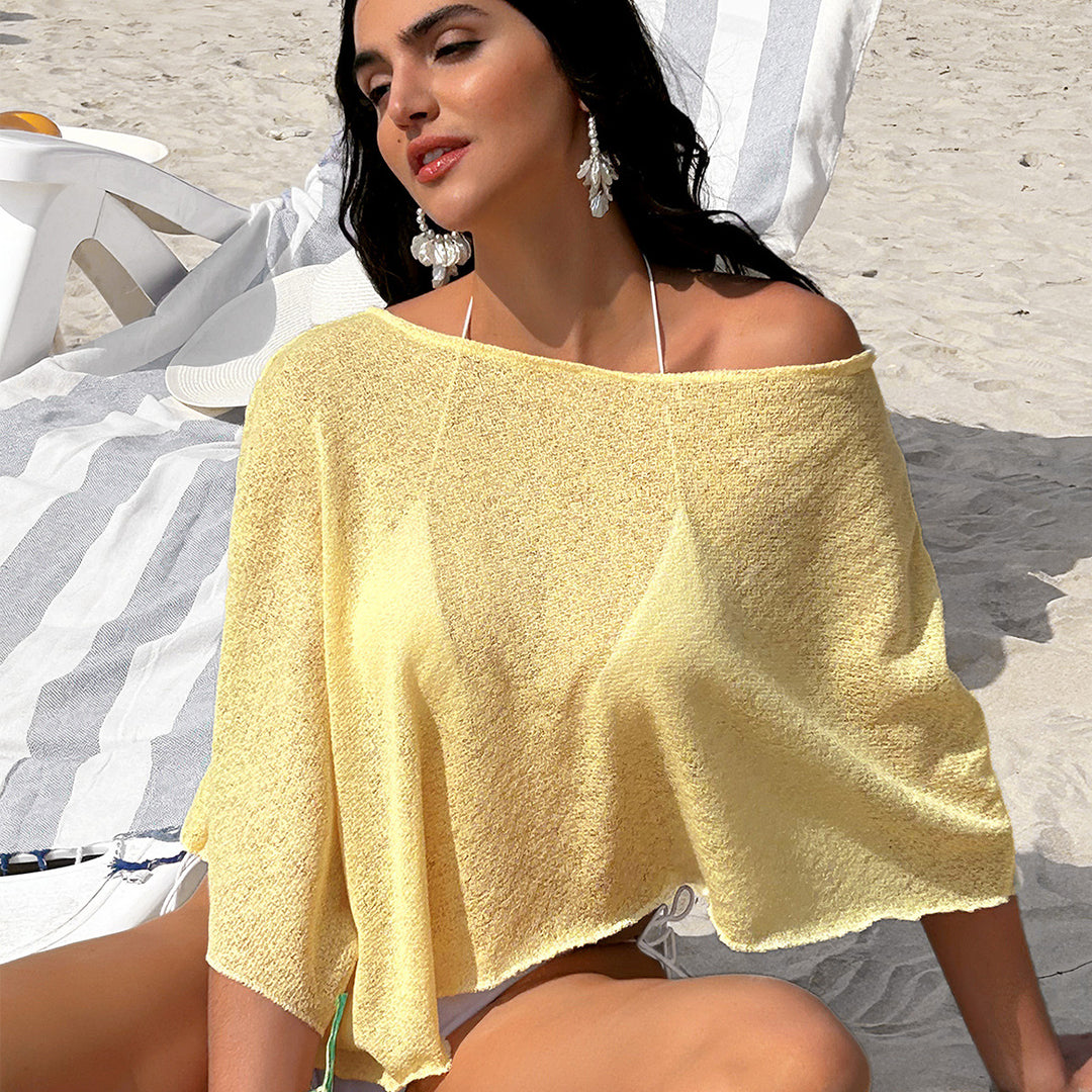 Dames casual strandbluse i let materiale med løs pasform Mirla-Eva Jonsson
