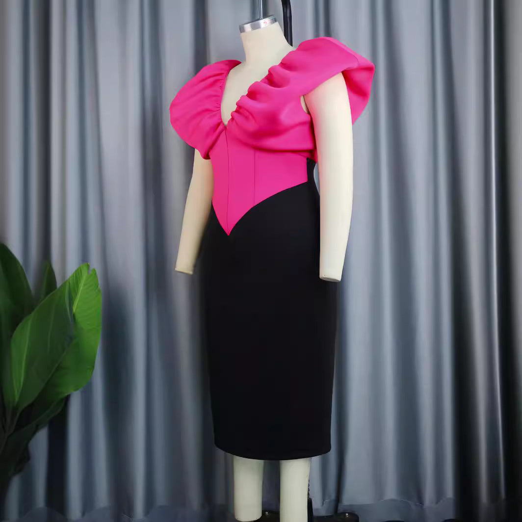 Dames elegant aftenklejd med voluminøst rynketop Mirla-Eva Jonsson