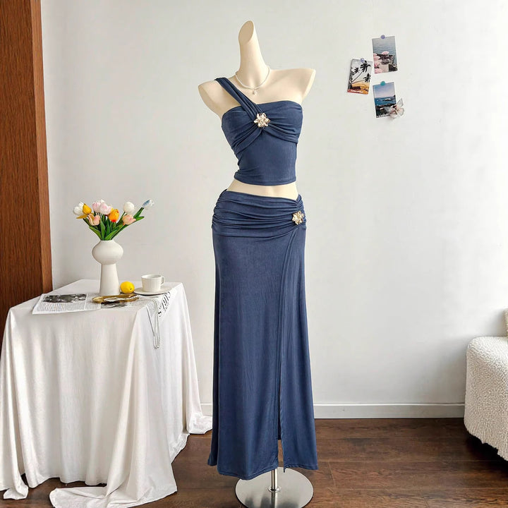Dames elegante zomerjurk met bloemdetail Mirla-Eva Jonsson