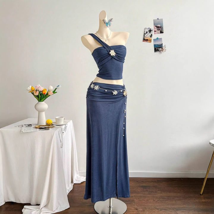 Dames elegante zomerjurk met bloemdetail Mirla-Eva Jonsson