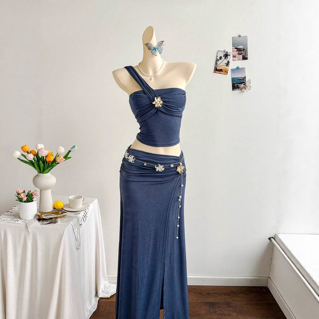 Dames elegante zomerjurk met bloemdetail Mirla-Eva Jonsson