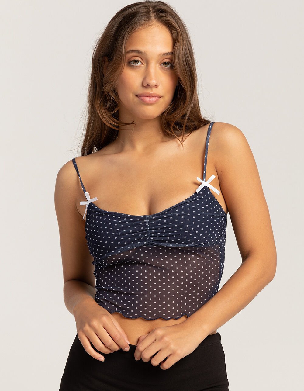 Dames gepunkted Crop-Top med justerbare stropper Mirla-Eva Jonsson