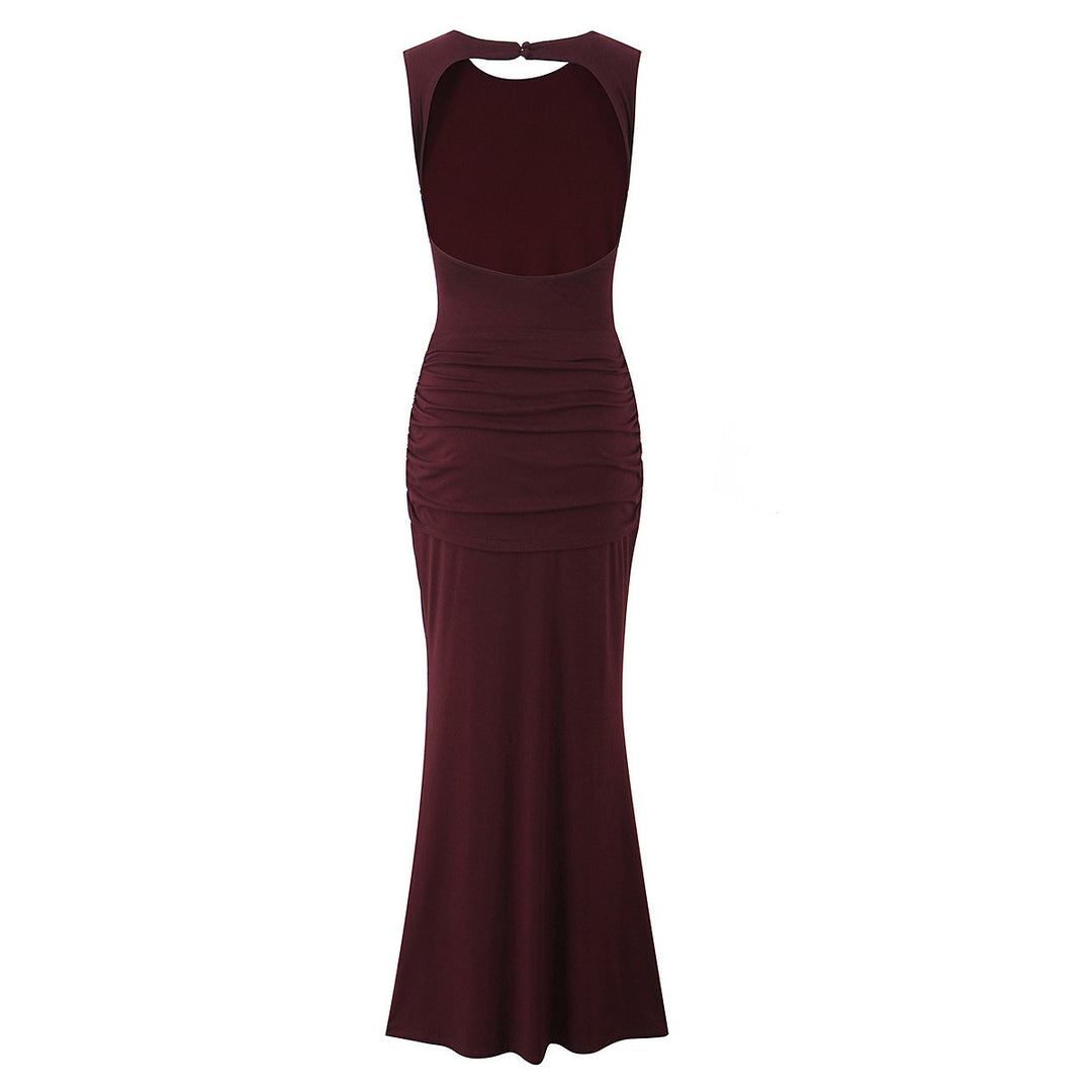 Dames maxikleid mit raffinerte draperinger og elegant ryggutskjæring Mirla-Eva Jonsson
