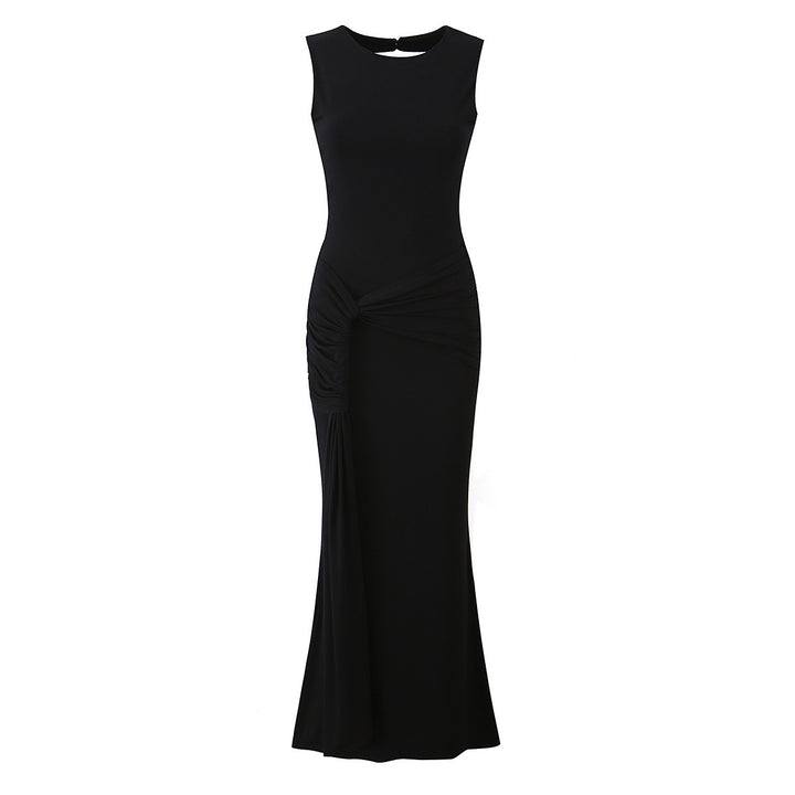 Dames maxikleid mit raffinerte draperinger og elegant ryggutskjæring Mirla-Eva Jonsson