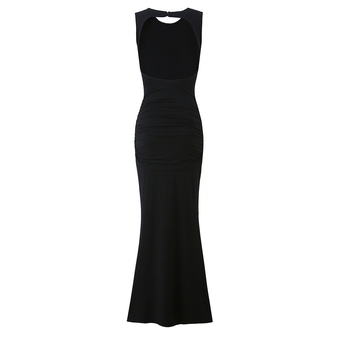 Dames maxikleid mit raffinerte draperinger og elegant ryggutskjæring Mirla-Eva Jonsson