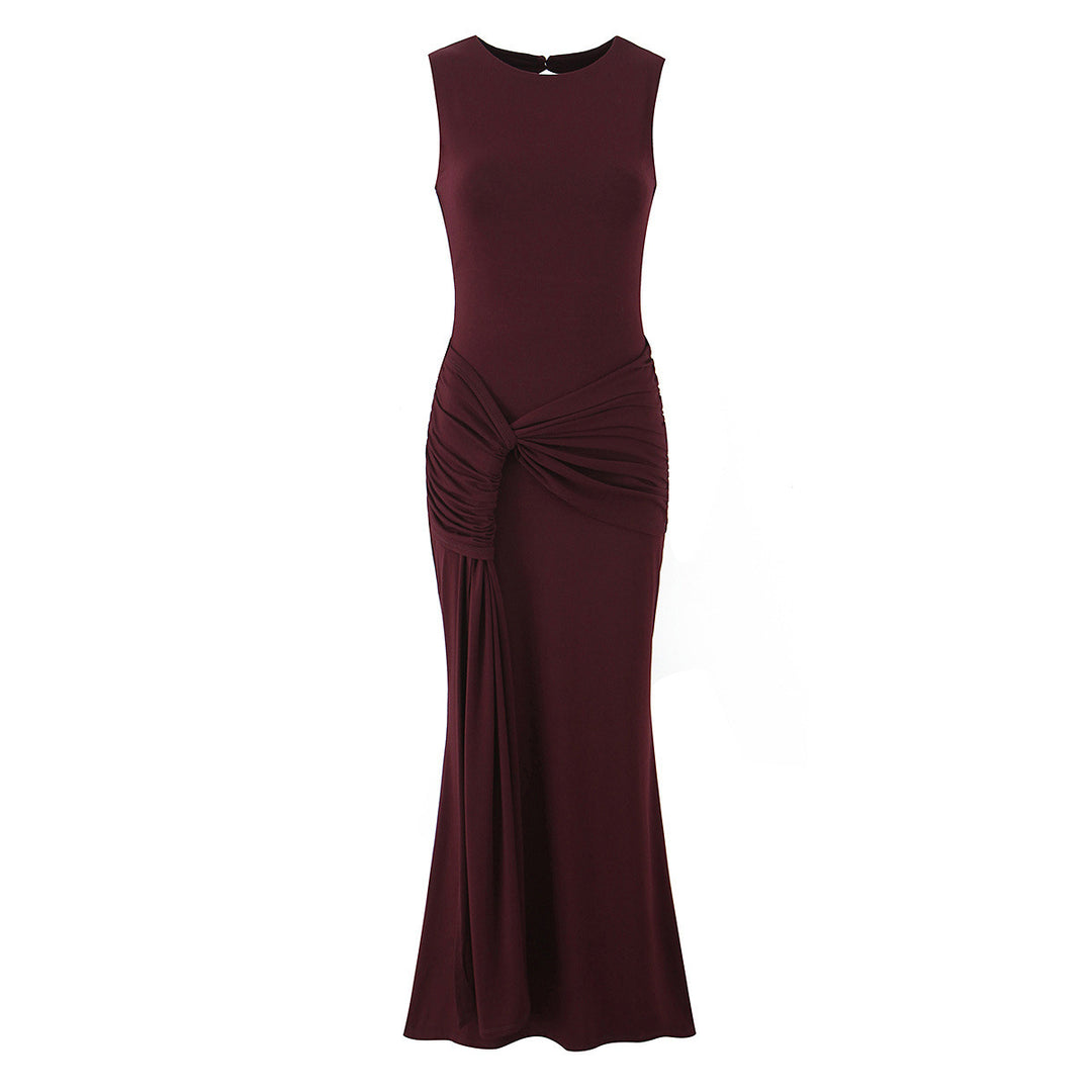 Dames maxikleid mit raffinerte draperinger og elegant ryggutskjæring Mirla-Eva Jonsson