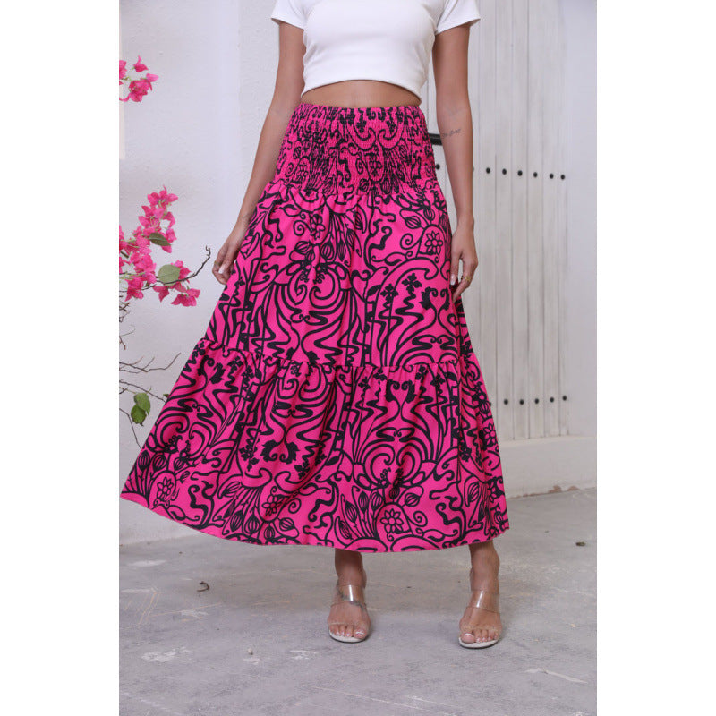 Dames maxirok met speelse print en volumineuze snit Mirla-Eva Jonsson
