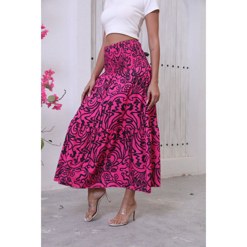 Dames maxirok met speelse print en volumineuze snit Mirla-Eva Jonsson