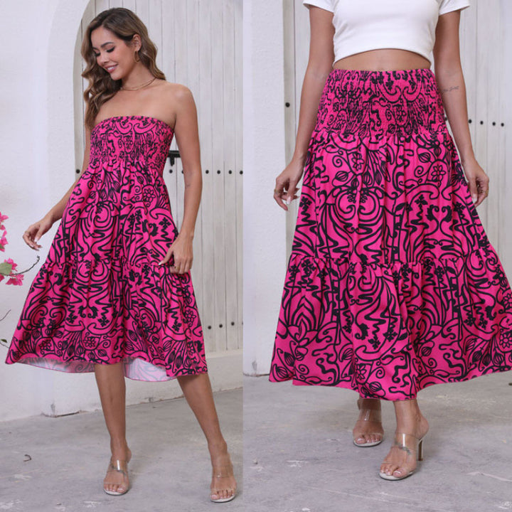 Dames maxirok met speelse print en volumineuze snit Mirla-Eva Jonsson